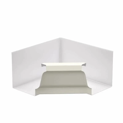 Угол внутр желоба Металлпрофиль 120*86 ПЭ белый (фото)