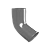 Колено трубы СП Водолей D100 (7004 - Серый сигнальный) (фото)