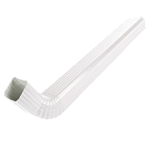 Труба водост Металлпрофиль с коленом76*102*3000бел (фото)