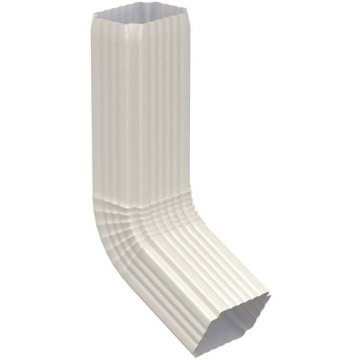 Колено трубы Металлпрофиль 76*102 ПЭ-01 белый (фото)